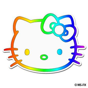 Hello K Rainbow Color Decal