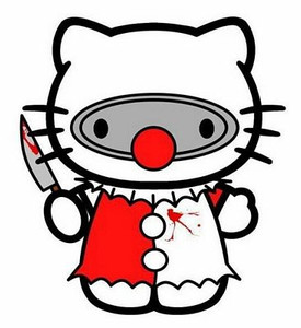 Hello K SCARY CLOWN vinyl decals on window door wall