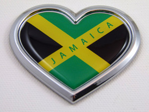 Jamaica Heart 3D Adhesive Chrome Emblem