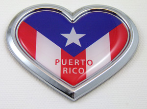 Puerto Rico Heart 3D Adhesive Chrome Emblem