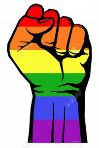 fight for gay lgbtq rights rainbow fist struggle for rights sticker