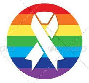 gay Pride flag ribbon round sticker