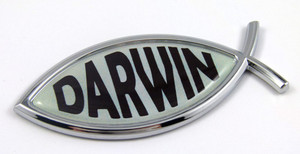 Darwin Jesus Fish 3D Adhesive Car Emblem