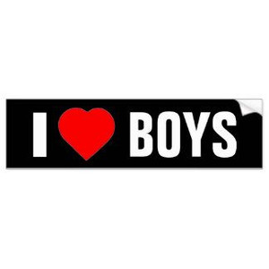 i heart boys bumper sticker