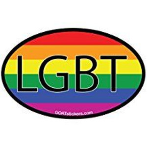 LGBT OVAL RAINBOW STICKER
