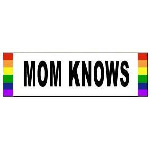 mom knows gay bumper sticker