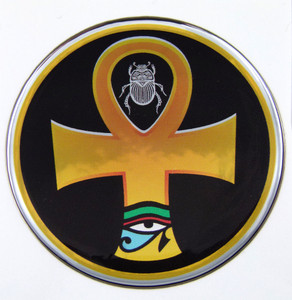 Ankh Dome 3D Chrome Background Adhesive Car Badge