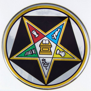 Eastern Star Dome 3D Chrome Background Adhesive Car Badge