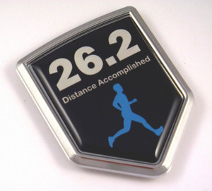 Distance Accomplished Man Shield 3D Running Chrome Emblem