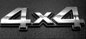 4x4 Chrome with Black Trim Emblem