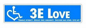 3E LOVE bumper sticker
