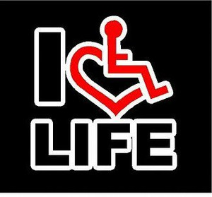 3E LOVE I love life color die cut sticker