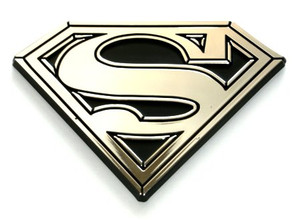 Superman Shield Black and Chrome Emblem