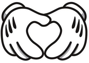 mickey hands heart sticker