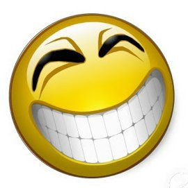 big grin smiley face round sticker