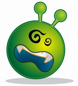 smiley alien head cartoon