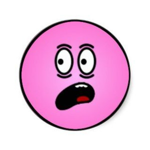 smiley pink surprised happy face sticker-