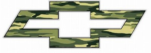 Chevy Bowtie Logo Decal Sticker - GREEN CAMO