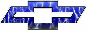 Chevy Bowtie Logo Decal Sticker - Lightning BLUE