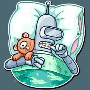 futurama tv show cartoon bender sticker 12