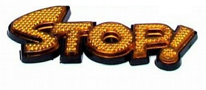 Reflective STOP Yellow Emblem PAIR