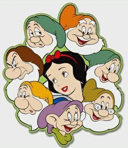 Snow White 7 Dwarfs Stickers