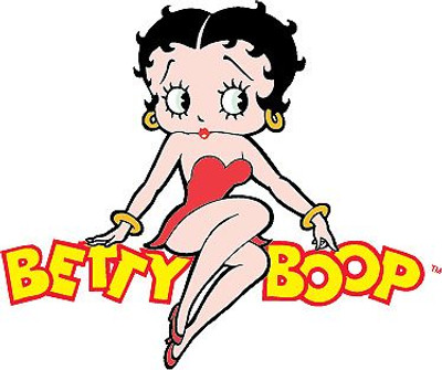 Betty Boop with text color sticker