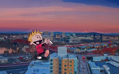 Calvin and Hobbes Rectangular Color Stickers 20