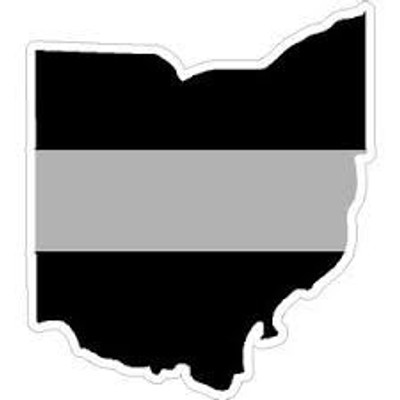 thin silver line OHIO STICKER