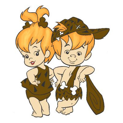 Pepples Flinstone and BamBam Rubble Color Decal Sticker