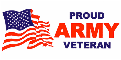 Proud Service ARMY Veteran Rectangular Full Color Bumper Sticker