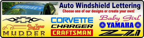 Windshield Vinyl Lettering