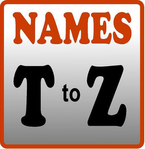 Names T to Z