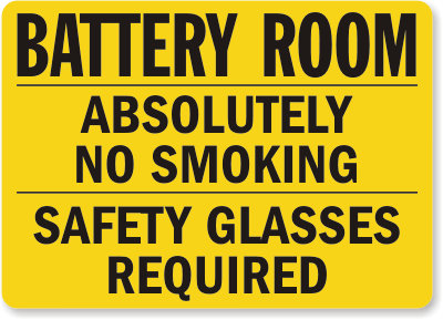 Battery Charging Signs or Stickers