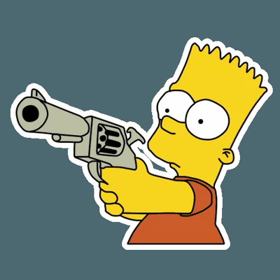 bart simpson GUN Sticker