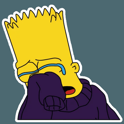 bart simpson HEAD CRY sticker 2