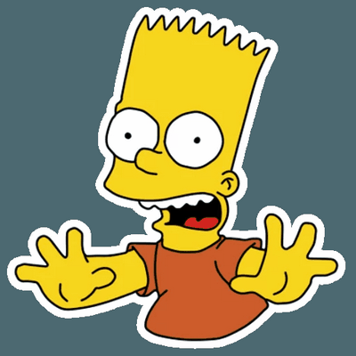 bart simpson SCARED sticker