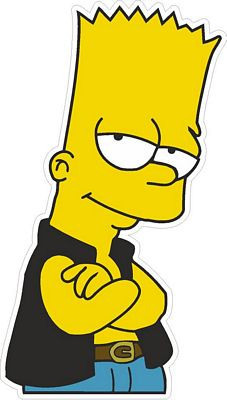 Bart Simpson TOO COOL Sticker