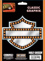 Harley Davidson Shield Embossed Chrome Decal