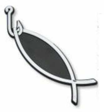 Fish Hook Chrome Car Emblem