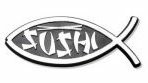 Sushi Fish Chrome Car Emblem