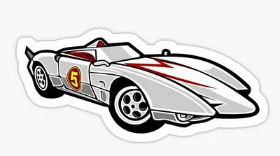SPEED RACER CARTOON MARK 5 RACECAR STICKER