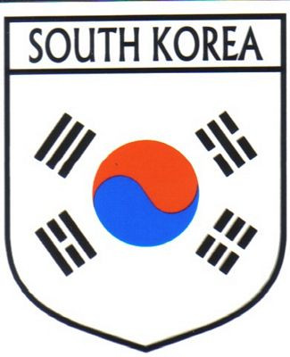 South Korea Flag Crest Decal Sticker