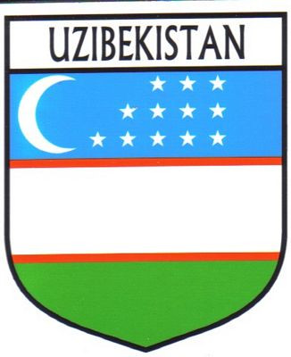 Uzibekistan Flag Crest Decal Sticker