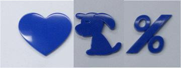 Style 2 BLUE Italic Punctuation Marks 1.2"