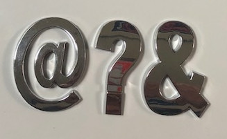 Style 3 Large Condensed Chrome Punctuation Marks