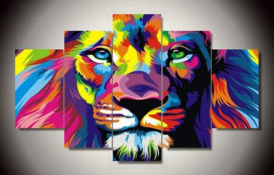 African Lion Canvas Art Sticker