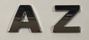 Style 5 Bold Block Chrome Letters A-Z 1.2"