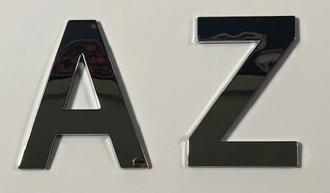 Style 8 Chrome XLG Block Letters A-Z 3.2"