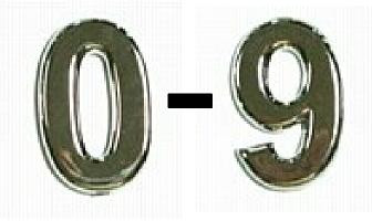 Style 1 Chrome Block Numbers 0-9 1.2"